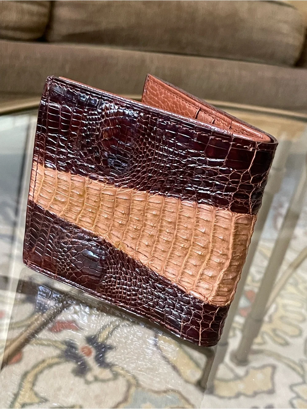 ✨ Vintage Italian Craftsmanship & Premium Exotic Crocodile Leather Mens Wallet ✨
